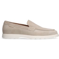 Beigefarbene Veloursleder-Loafer