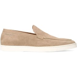 Beigefarbene Veloursleder-Loafer