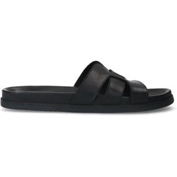 Schwarze Ledersandalen