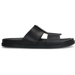 Schwarze Ledersandalen
