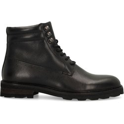 Schwarze Lederschnürboots