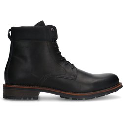 Schwarze Lederschnürboots