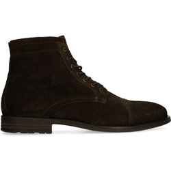Dunkelbraune Schnürschuhe aus Veloursleder