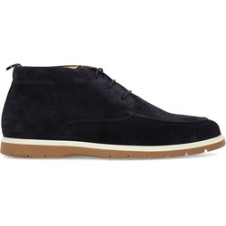 Marineblaue Veloursleder-Schnürschuhe