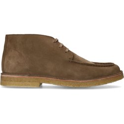 Blaue Schnürboots aus Veloursleder