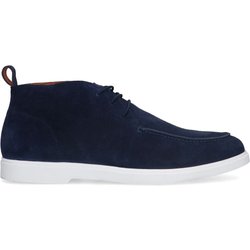 Blaue Schnürboots aus Veloursleder