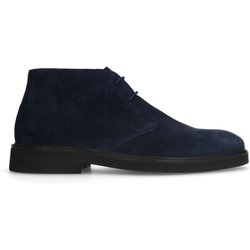Marineblaue Schnürboots aus Veloursleder