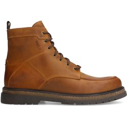Cognacfarbene Lederschnürboots