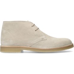 Beigefarbene Schnürboots aus Veloursleder