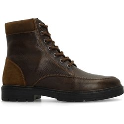 Taupefarbene Leder-Schnürboots
