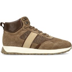 Taupefarbene Veloursleder-Schnürschuhe