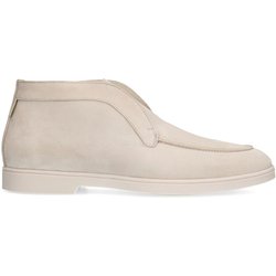 Beigefarbene Veloursleder-Loafer