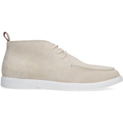 Beigefarbene Schnürboots aus Veloursleder