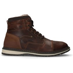 Cognacfarbene Lederschnürboots