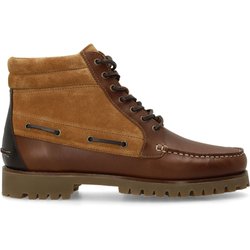 Cognacfarbene Lederschnürboots