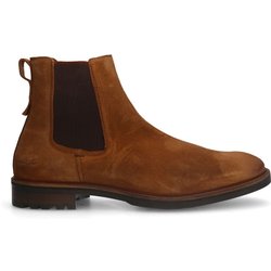 Cognacfarbene Chelsea Boots aus Veloursleder