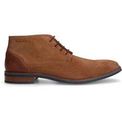 Cognacfarbene Schnürboots aus Veloursleder
