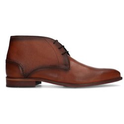 Hohe cognacfarbene Schnürboots