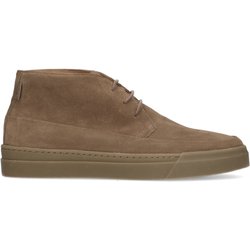 Taupefarbene Schnürboots aus Veloursleder