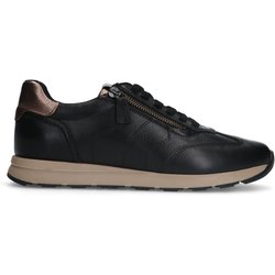 Schwarze Ledersneaker mit Reißverschluss