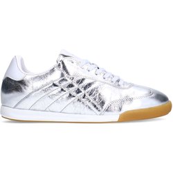 Silberfarbene Ledersneaker in Metallic-Optik