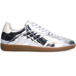 Silberfarbene Ledersneaker