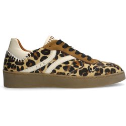 Beigefarbene Sneaker mit Pantherprint