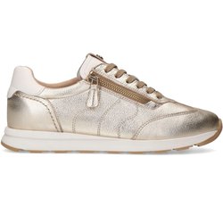 Goldfarbene Ledersneaker mit Reißverschluss