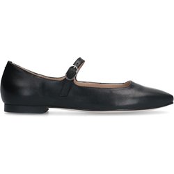 Schwarze Leder-Ballerinas