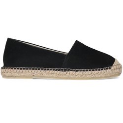 Schwarze Veloursleder-Espadrilles