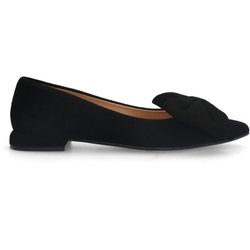 Schwarze Veloursleder-Loafer mit Schleife