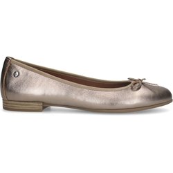 Bronzefarbene Leder-Ballerinas mit Schleife
