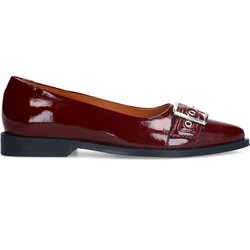 Bordeauxrote Lack-Ballerinas