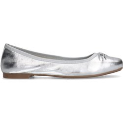 Silberfarbene Leder-Ballerinas