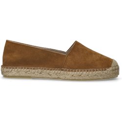 Cognacfarbene Veloursleder-Espadrilles
