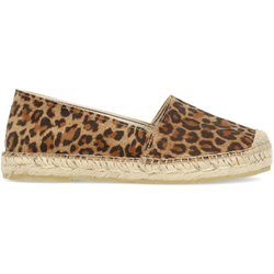 Veloursleder-Espadrilles mit Leoprint