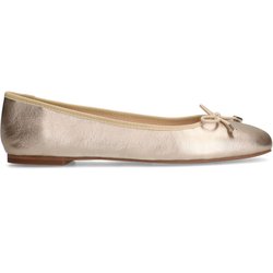 Goldfarbene Leder-Ballerinas