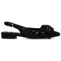 Schwarze Glitzer-Slingbacks