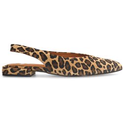 Veloursleder-Slingbacks mit Leoprint