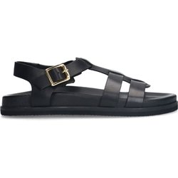Schwarze Ledersandalen mit Schnalle