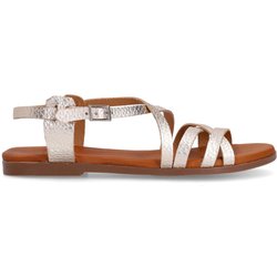 Goldfarbene Ledersandalen