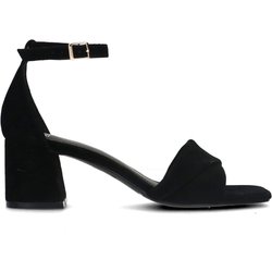 Schwarze Veloursleder-Sandaletten