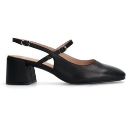 Schwarze Slingbackpumps aus Leder