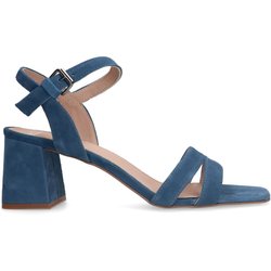 Blaue Veloursleder-Sandaletten