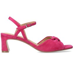 Roséfarbene Veloursleder-Sandaletten