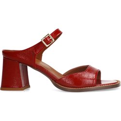 Rote Ledersandaletten