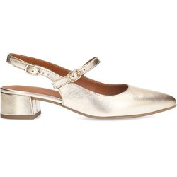 Goldfarbene Slingbacks aus Leder