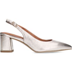 Goldfarbene Slingbackpumps aus Leder