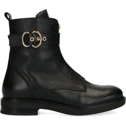 Schwarze Biker Boots aus Leder mit Schnalle
