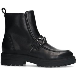 Schwarze Lederboots mit Ketten-Detail